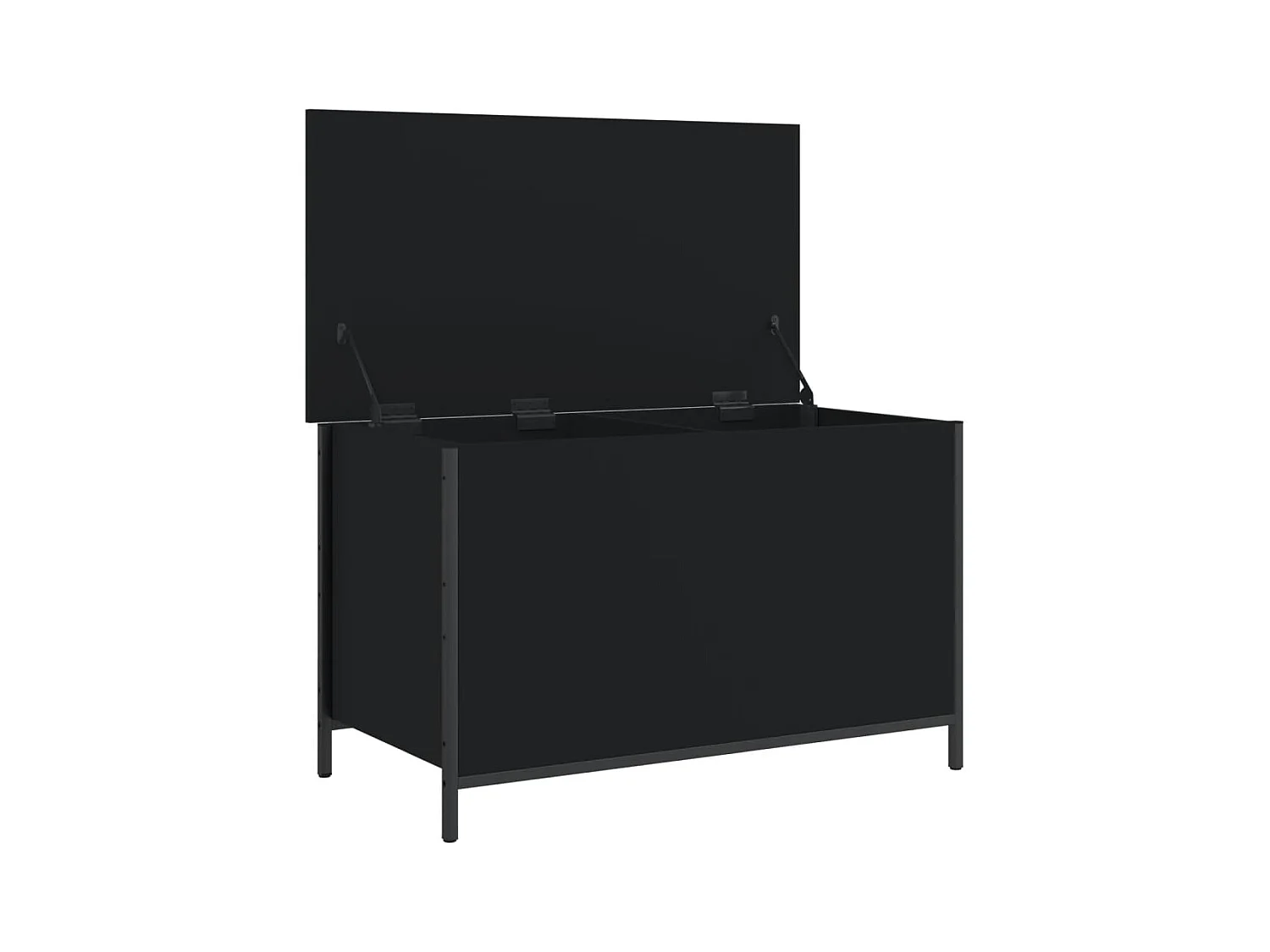 Banc de rangement noir 80x42,5x50 cm bois d'ingénierie