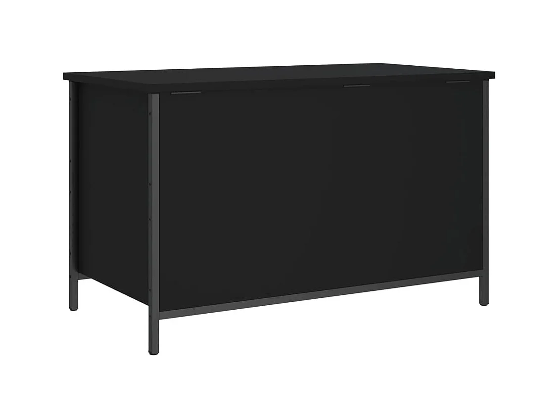 Banc de rangement noir 80x42,5x50 cm bois d'ingénierie