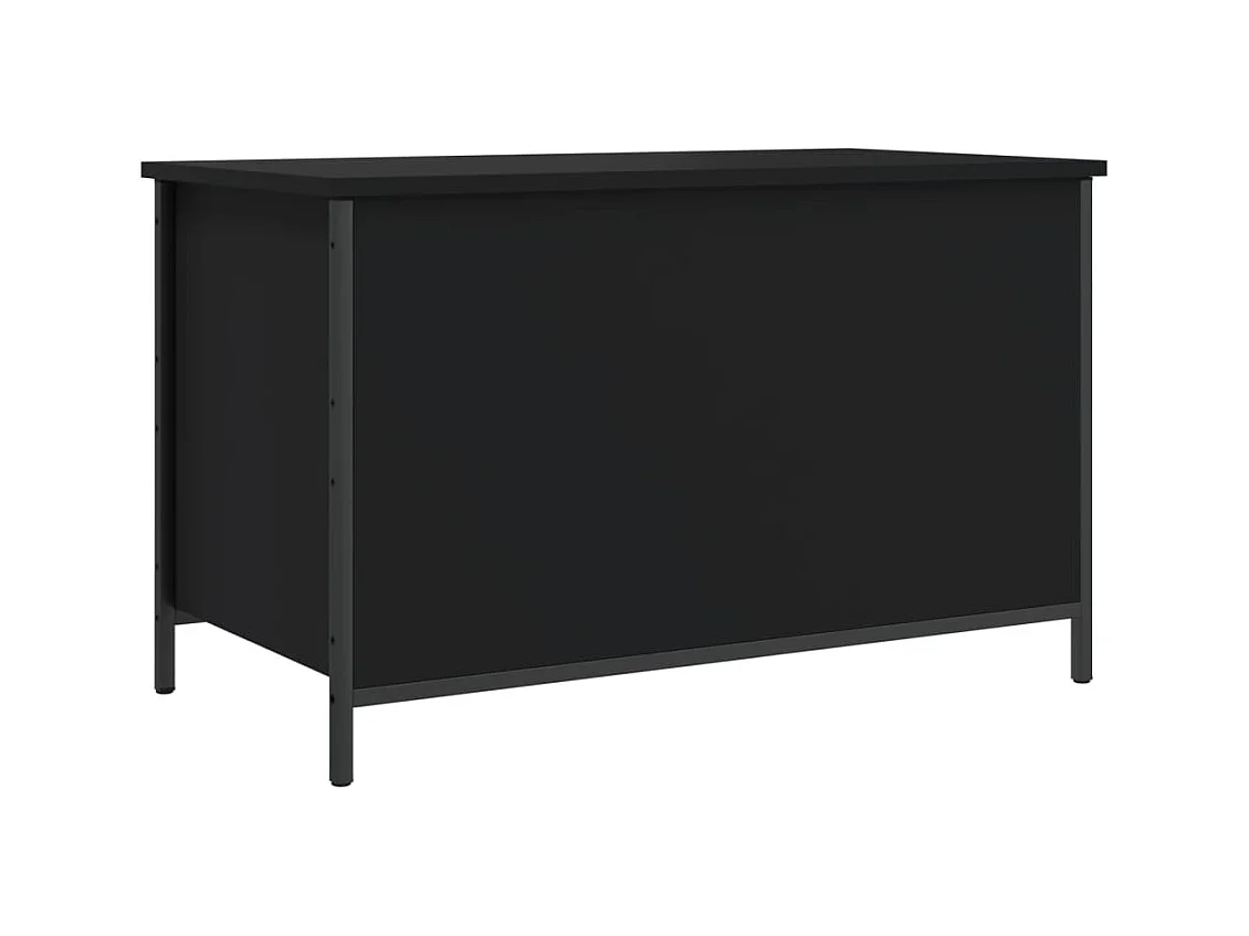 Banc de rangement noir 80x42,5x50 cm bois d'ingénierie