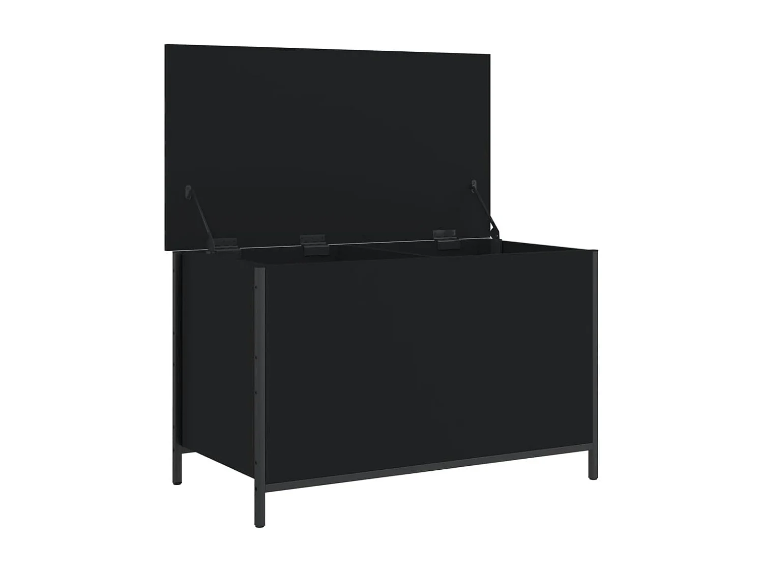 Banc de rangement noir 80x42,5x50 cm bois d'ingénierie