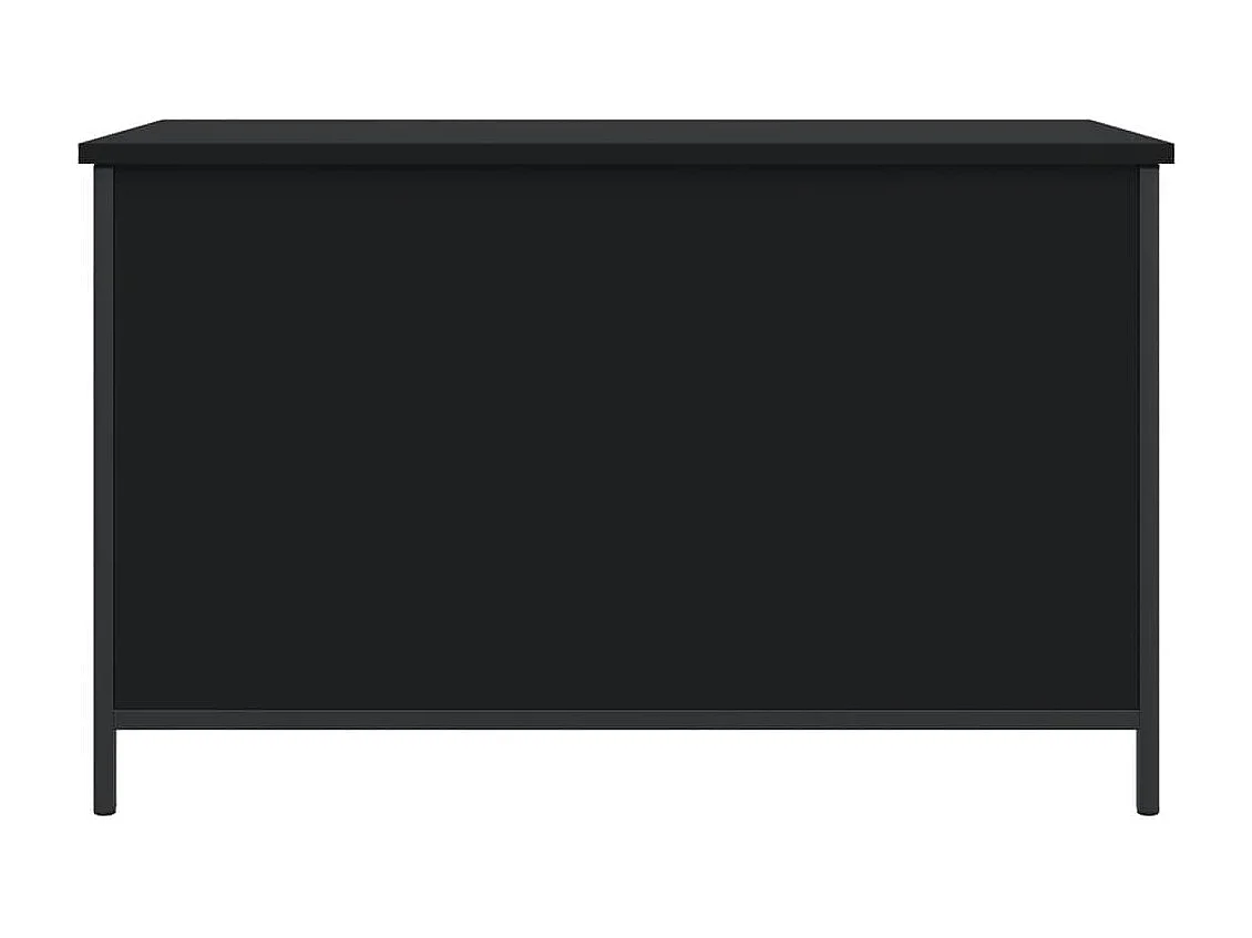 Banc de rangement noir 80x42,5x50 cm bois d'ingénierie