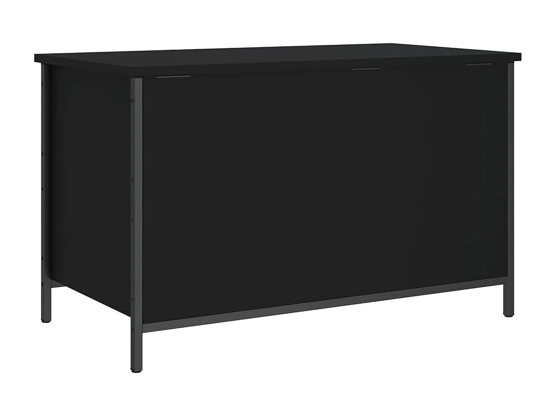 Banc de rangement noir 80x42,5x50 cm bois d'ingénierie