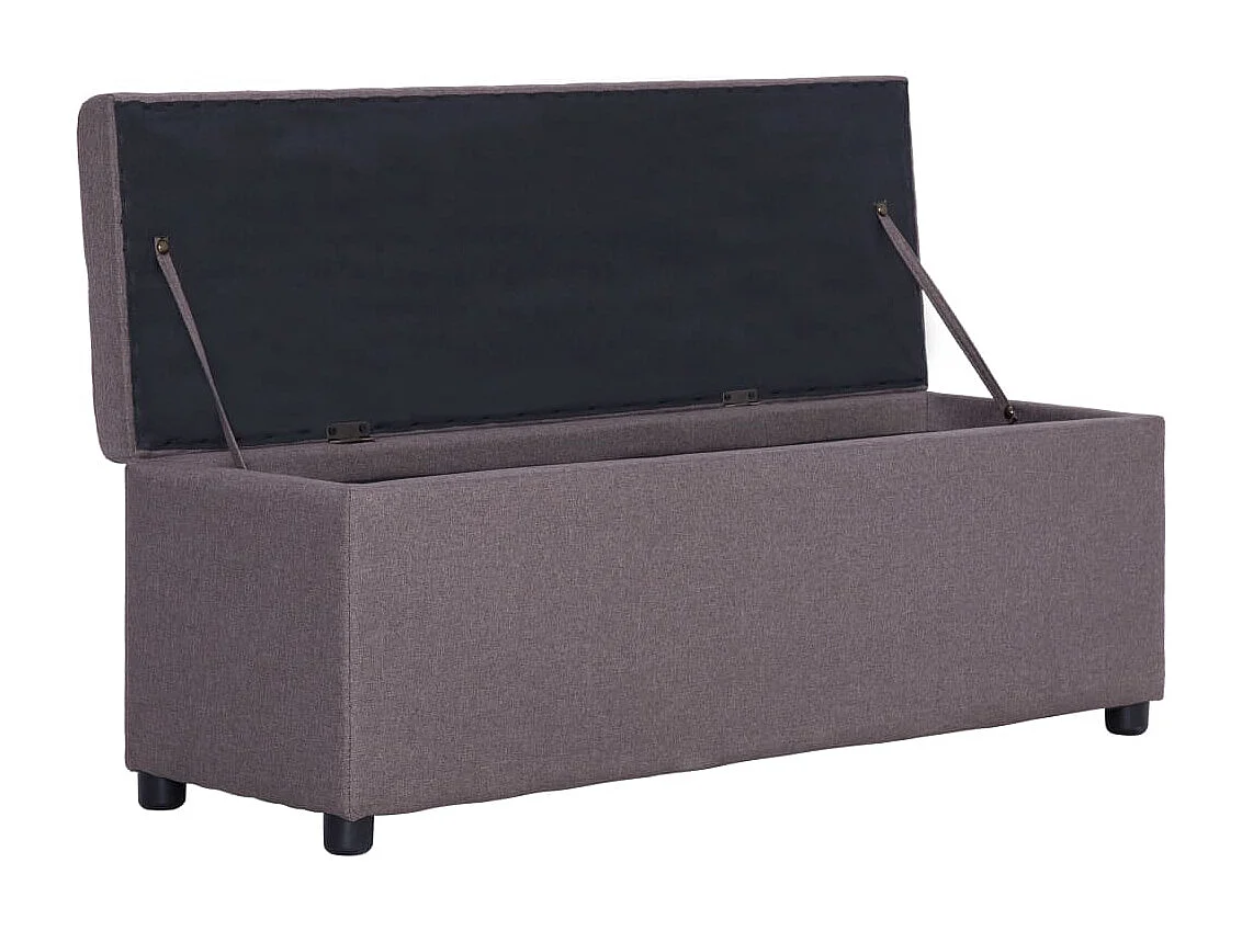 Panca con vano portaoggetti 116 cm Tortora Poliestere