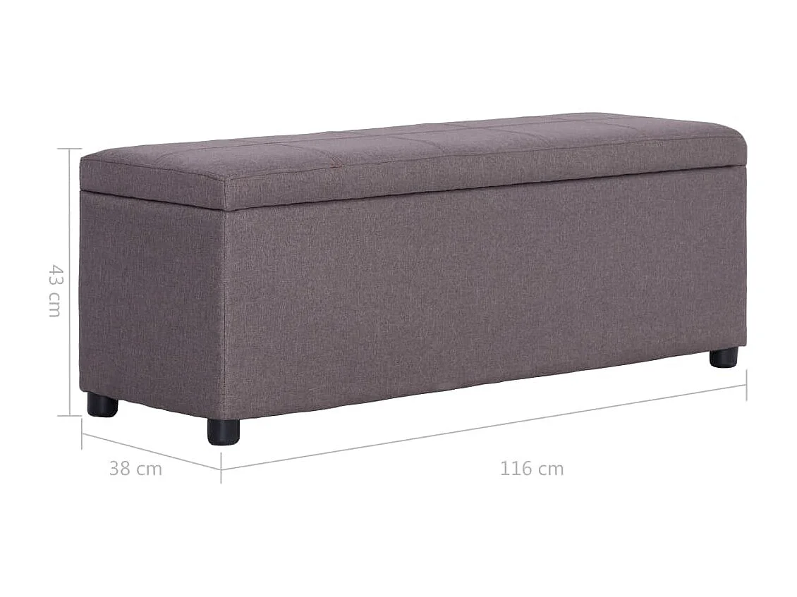 Banc avec compartiment de rangement 116 cm Taupe Polyester