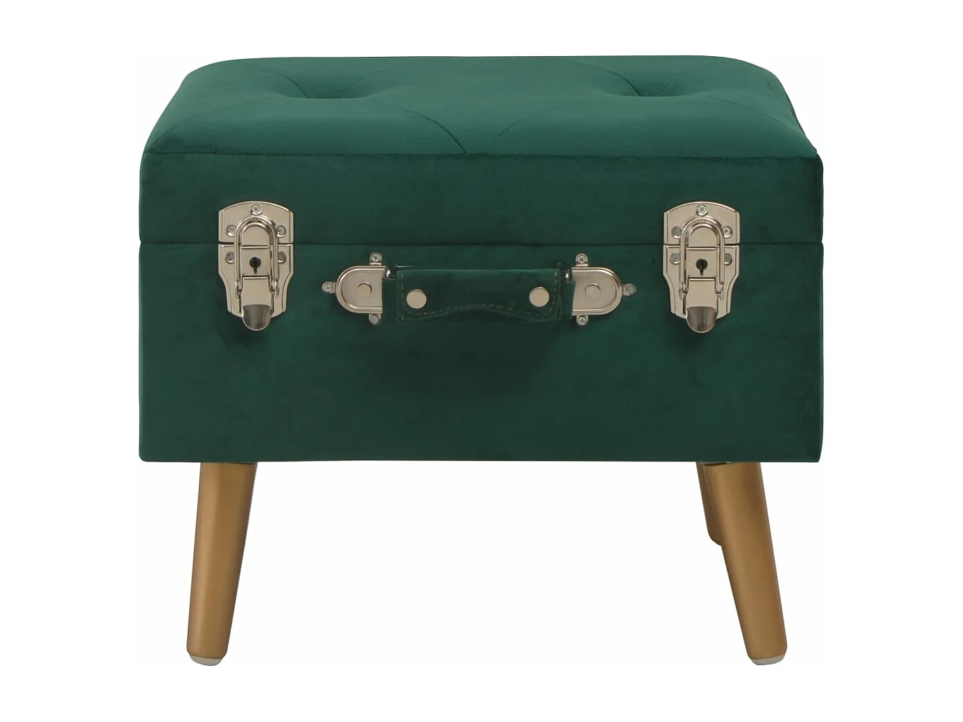Tabouret de rangement 40 cm Vert Velours