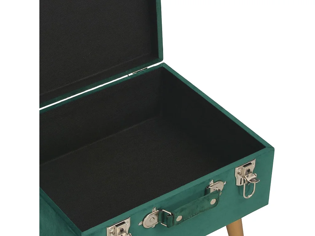 Tabouret de rangement 40 cm Vert Velours