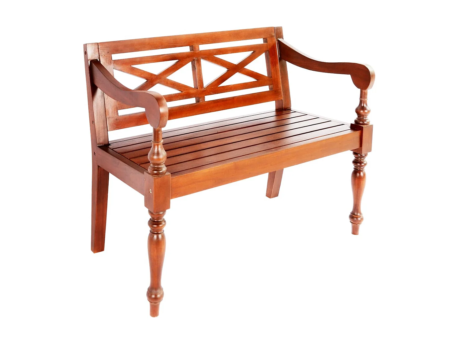 Banco Batavia 98 cm madeira maciça de mogno castanho escuro