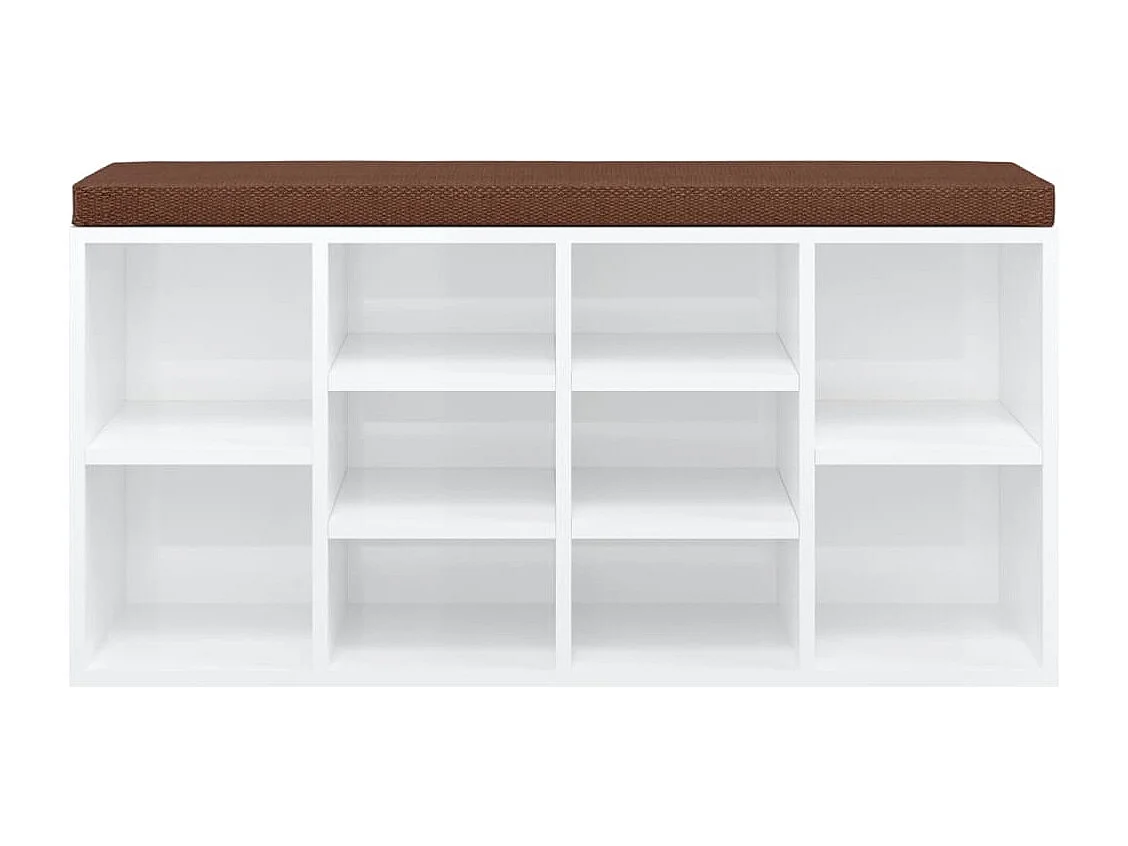 Banc à chaussures Blanc brillant 103x30x48 cm Bois d'ingénierie