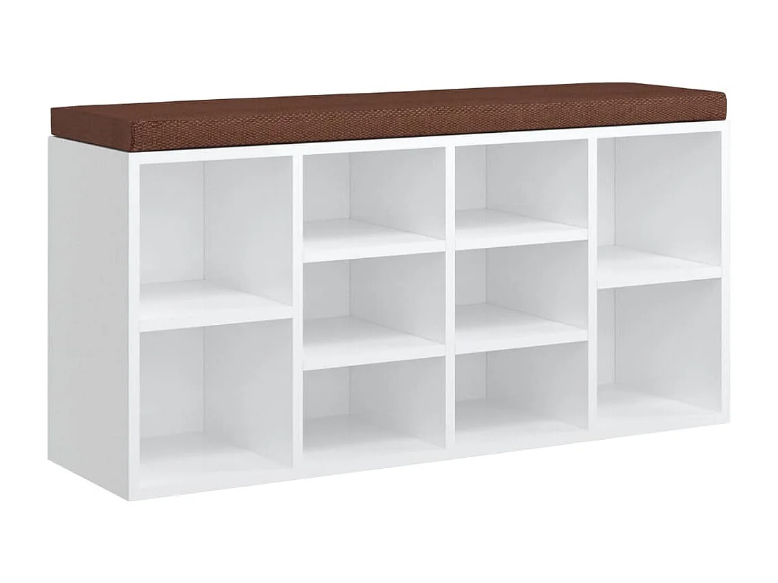 Banc à chaussures Blanc brillant 103x30x48 cm Bois d'ingénierie