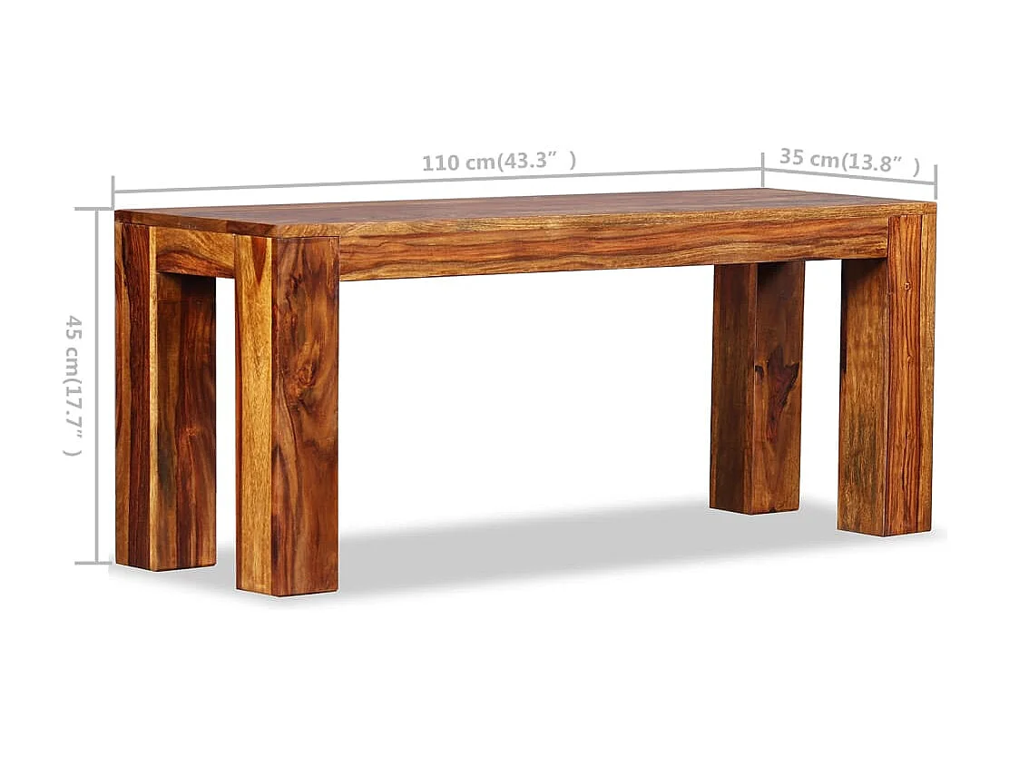 Massivholzbank 110x35x45 cm