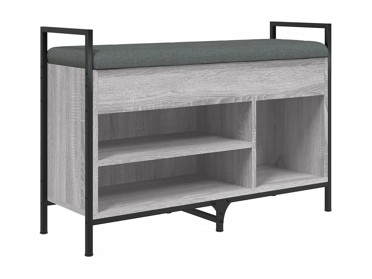 Sonoma graue Schuhbank 85,5 x 32 x 57,5 cm, Holzwerkstoff