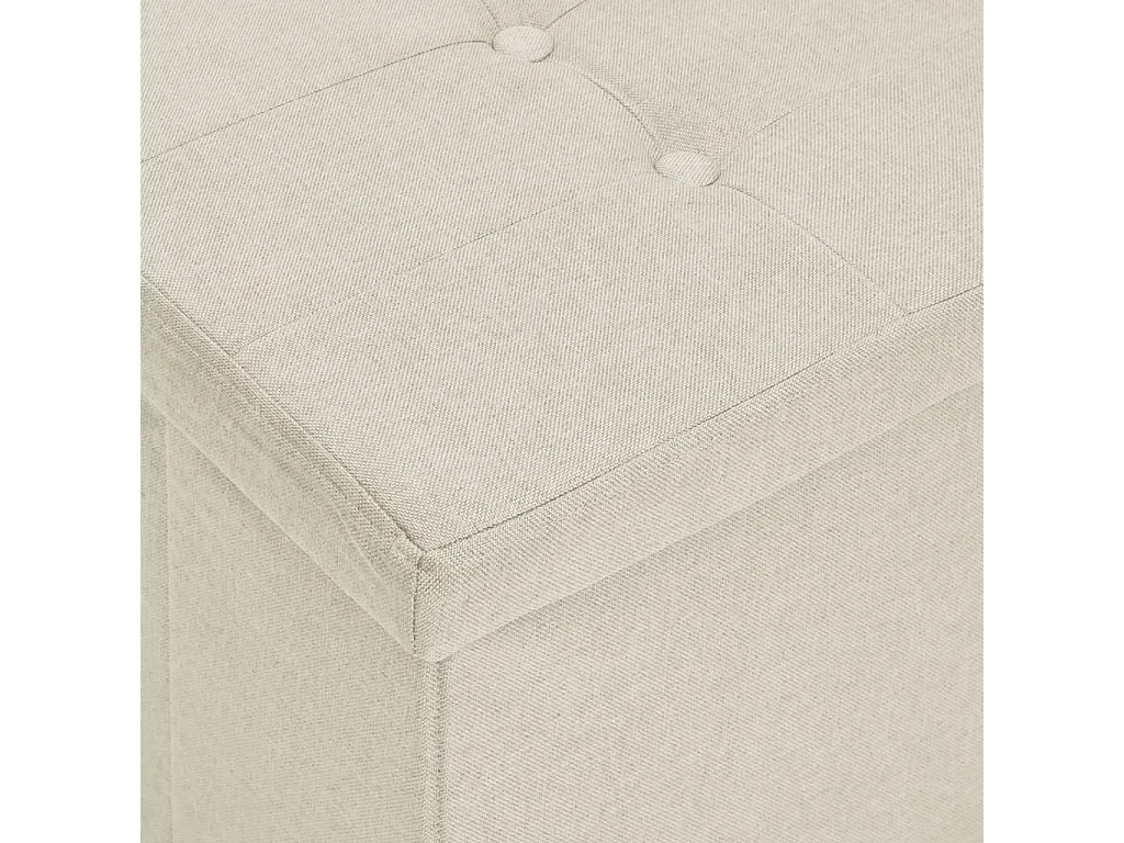 Banc de rangement pliable Blanc crème Faux lin