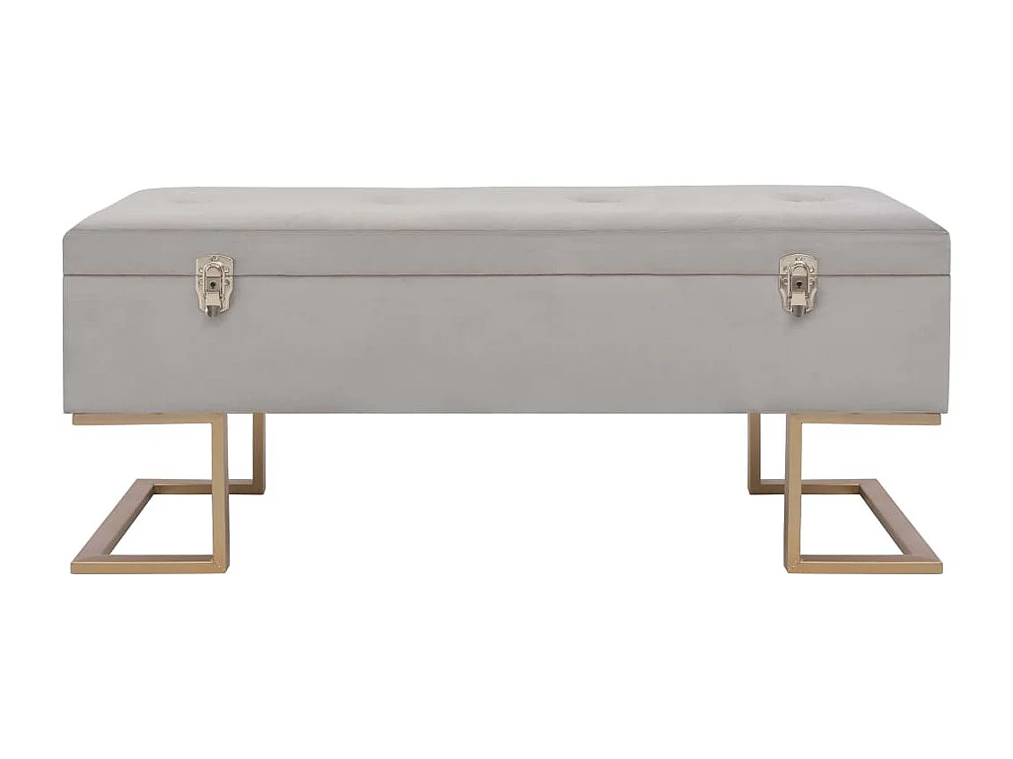 Banc avec compartiment de rangement 105 cm Gris Velours