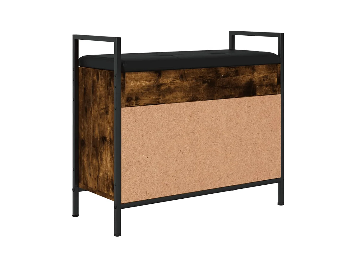 Banc à chaussures chêne fumé 65,5x32x57,5 cm bois d'ingénierie
