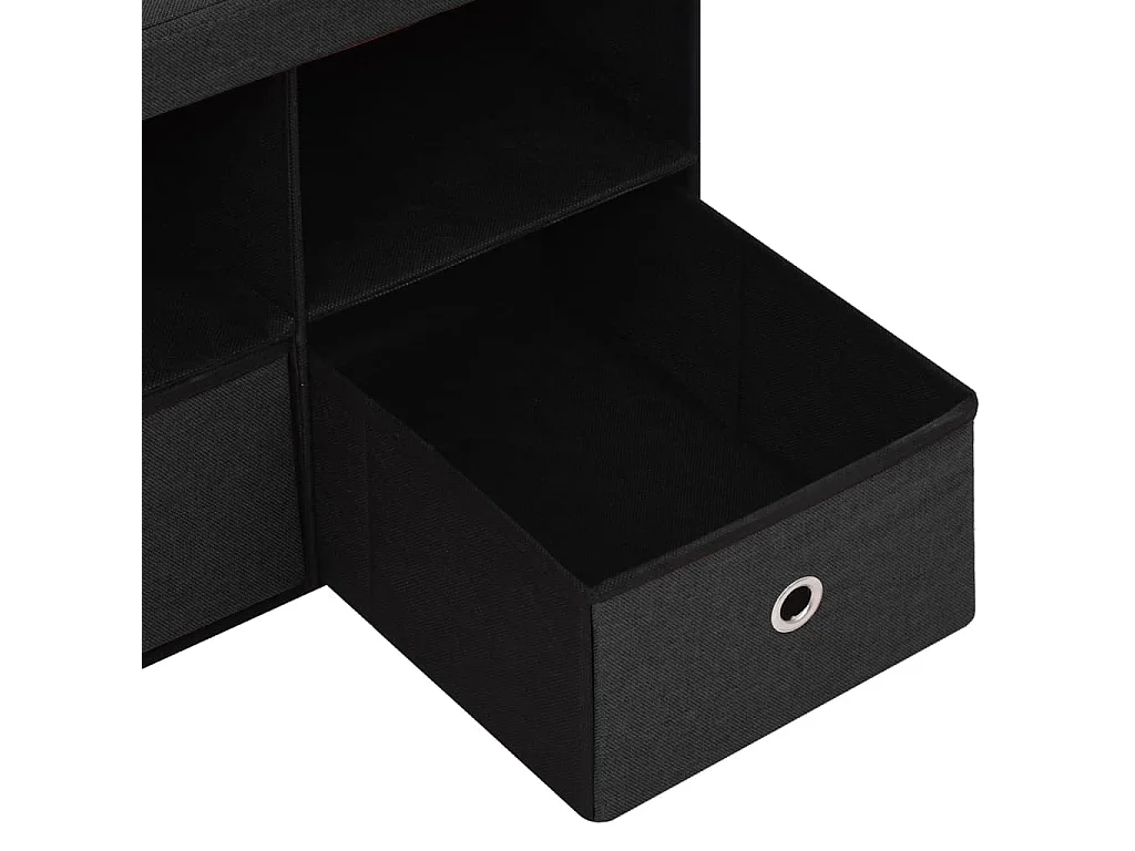 Banco de armazenamento dobrável preto 76x38x38 cm linho sintético
