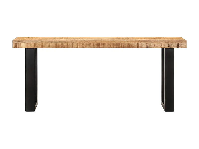 Panca 110 cm Legno massello di mango grezzo e acciaio
