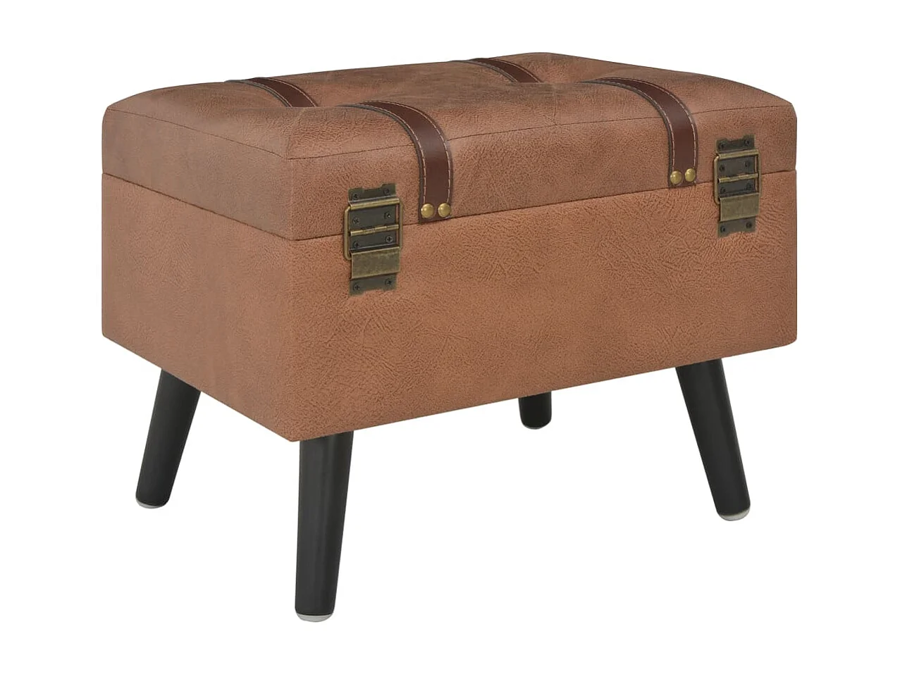 Tabouret de rangement 40 cm Marron Similicuir