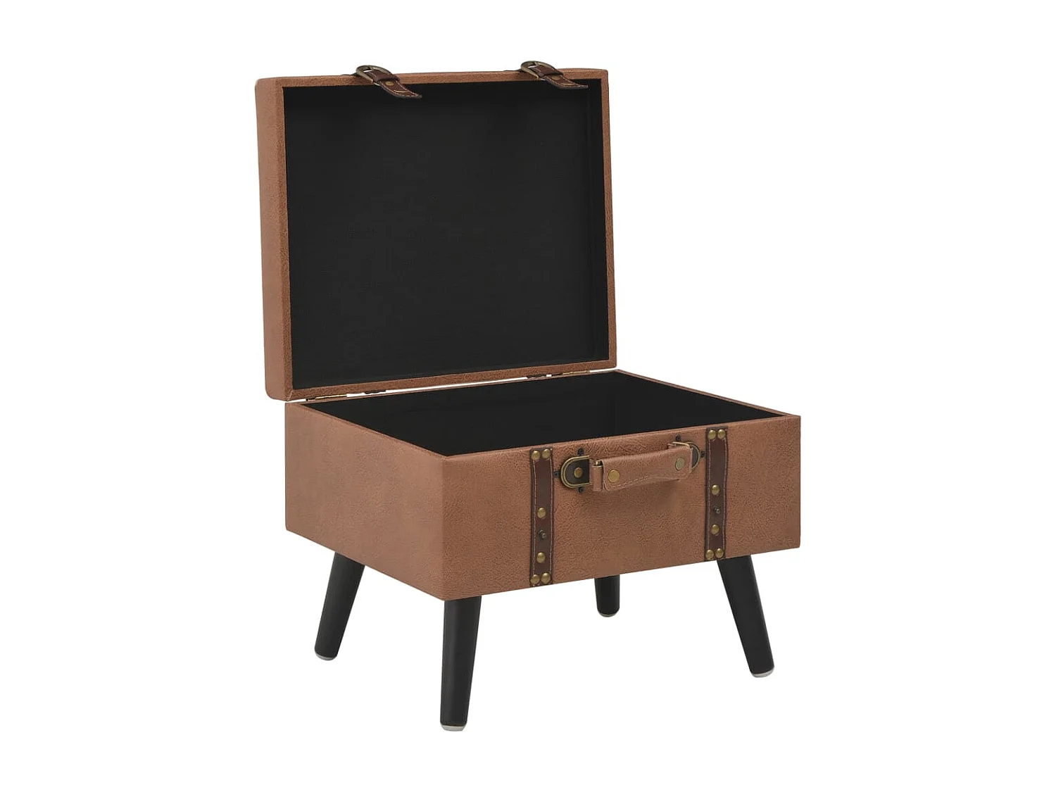 Tabouret de rangement 40 cm Marron Similicuir