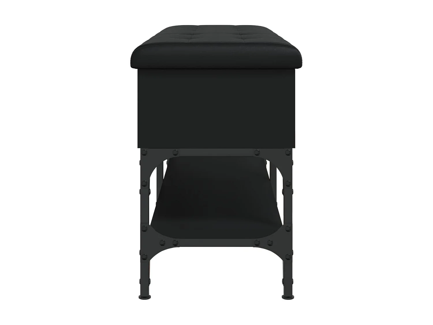 Banc à chaussures noir 102x32x45 cm bois d'ingénierie