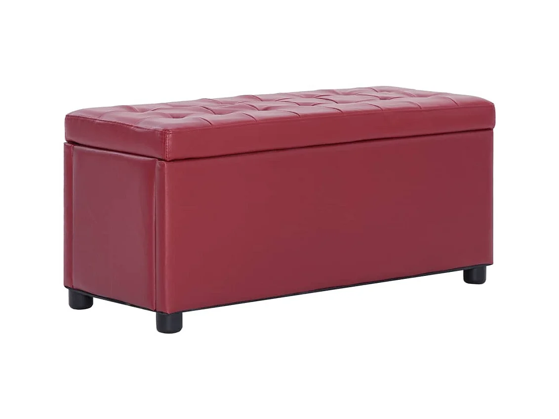 Pouf contenitore 87,5 cm Ecopelle rosso bordeaux
