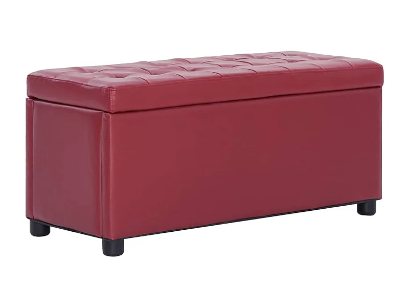 Pouf contenitore 87,5 cm Ecopelle rosso bordeaux