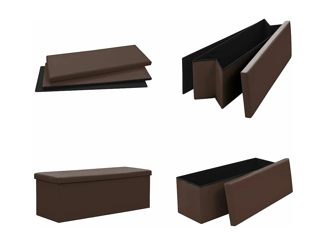 Panca portaoggetti pieghevole in PVC marrone