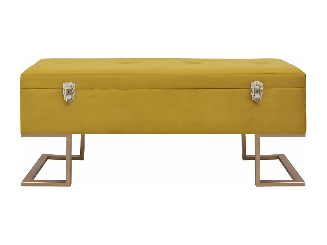 Panca con vano contenitore 105 cm Velluto Senape
