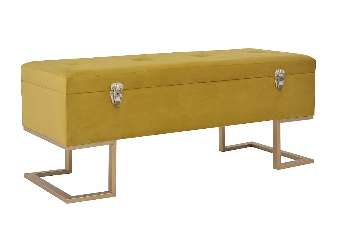 Panca con vano contenitore 105 cm Velluto Senape