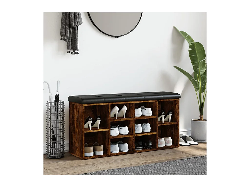 Schuhbank Räuchereiche 102x32x50 cm Holzwerkstoff