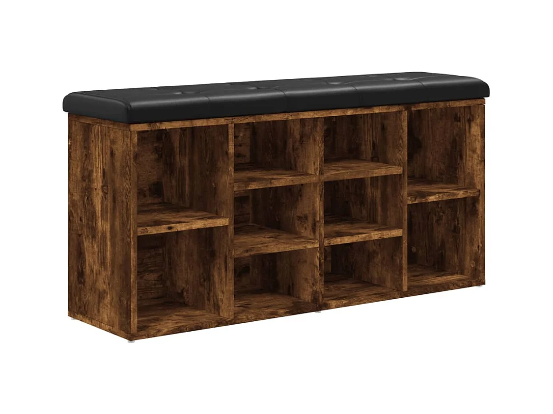 Schoenenbank gerookt eiken 102x32x50 cm samengesteld hout