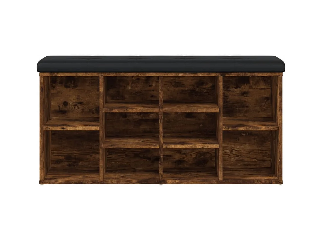 Schoenenbank gerookt eiken 102x32x50 cm samengesteld hout