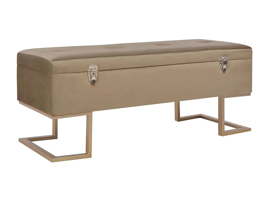 Banco con almacenaje 105 cm Terciopelo Beige