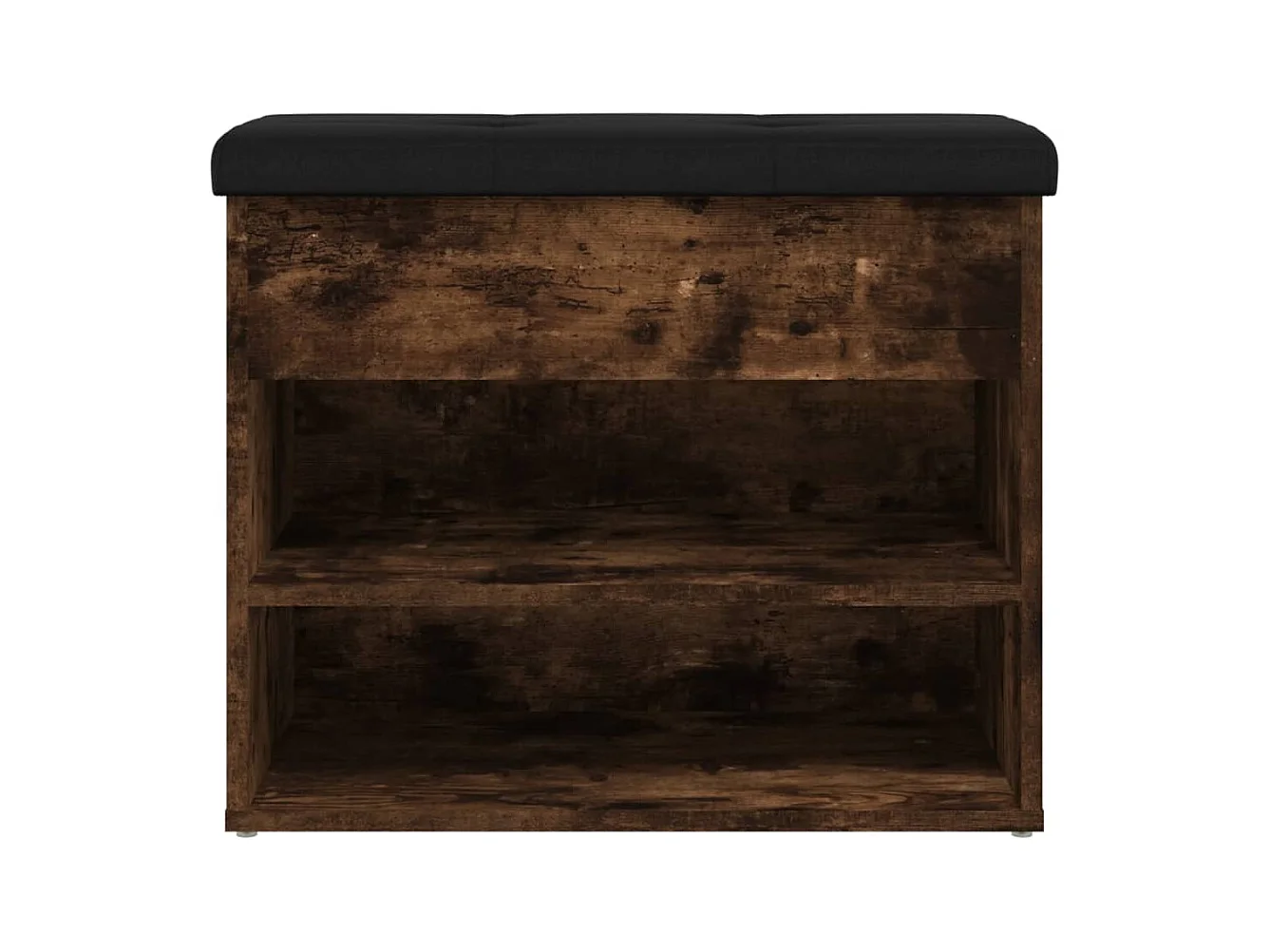 Gerookt eiken schoenenbank 62x32x50 cm parket