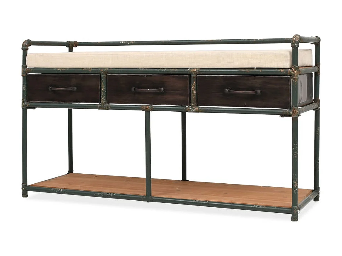 Banc de rangement avec coussin 107,5 x 34,5 x 59 cm