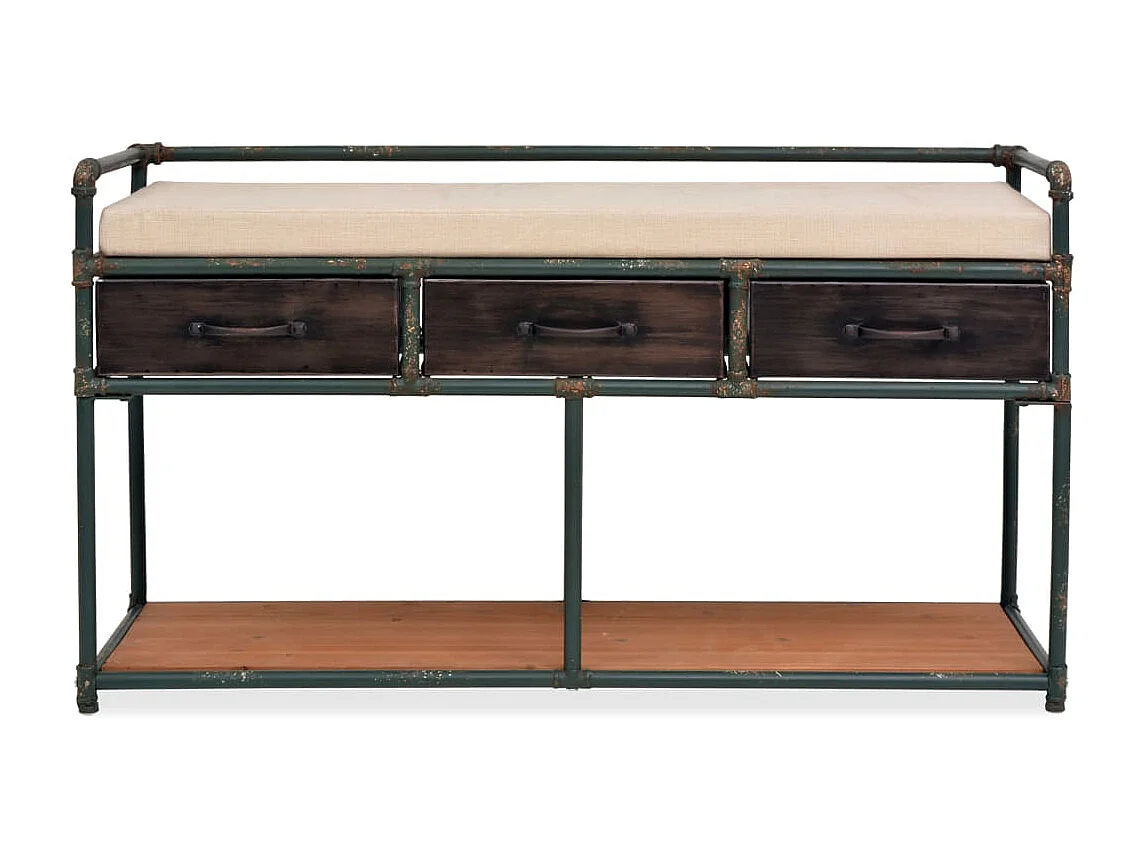 Banc de rangement avec coussin 107,5 x 34,5 x 59 cm