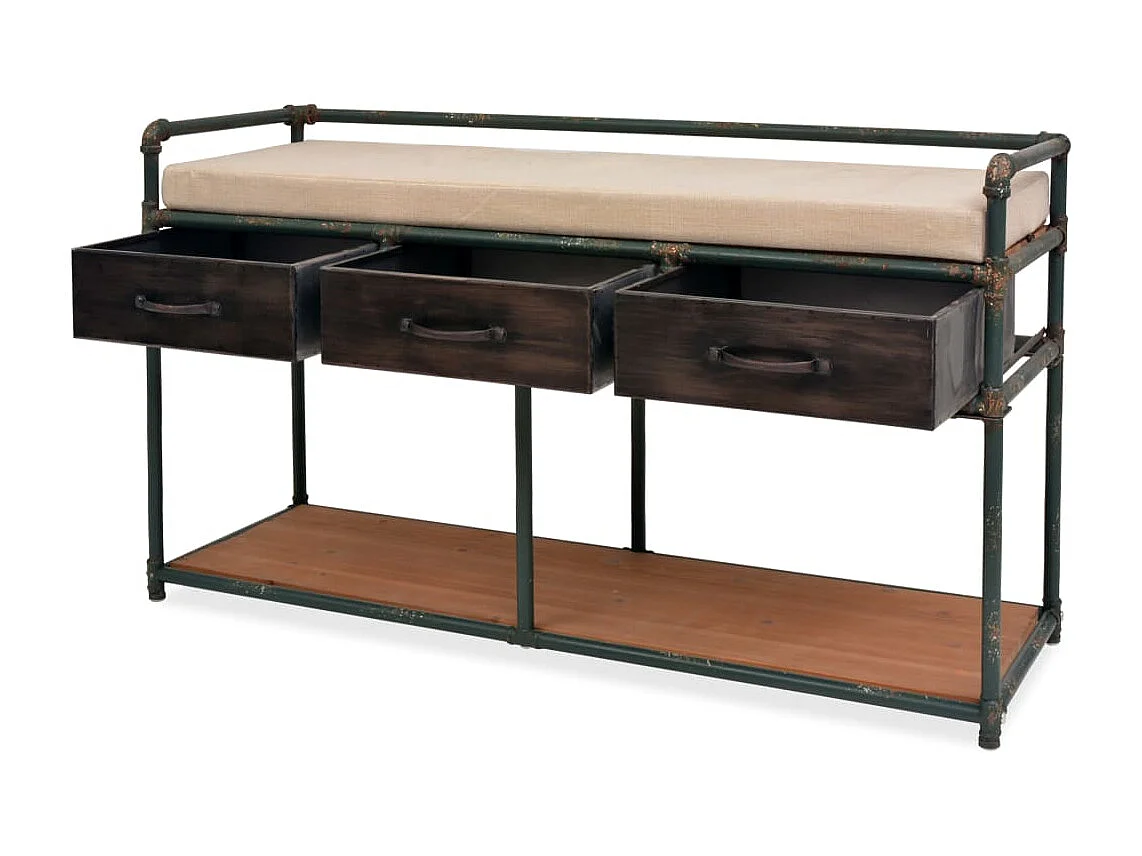 Banc de rangement avec coussin 107,5 x 34,5 x 59 cm