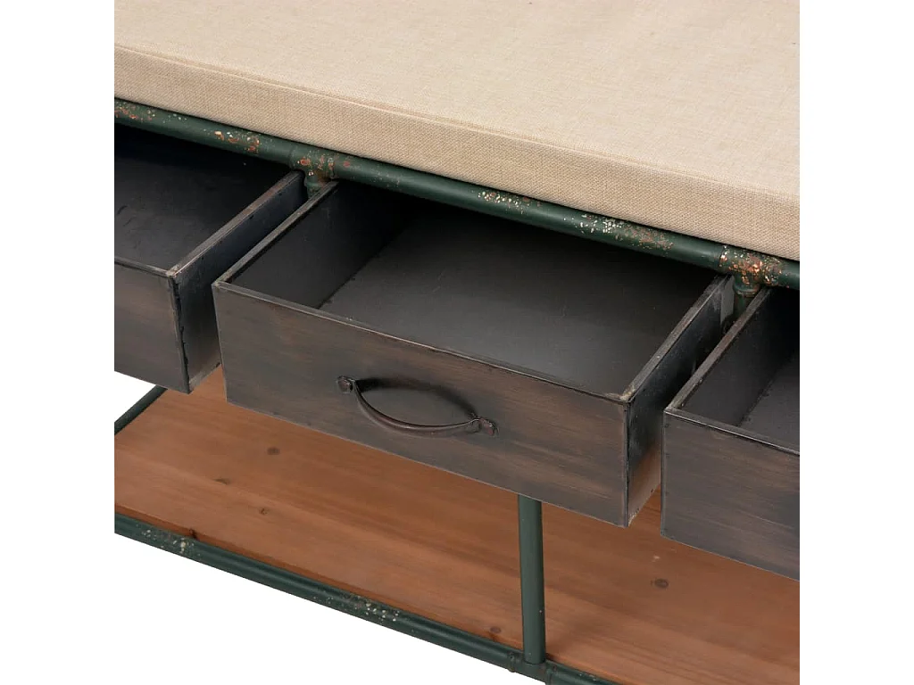 Banc de rangement avec coussin 107,5 x 34,5 x 59 cm