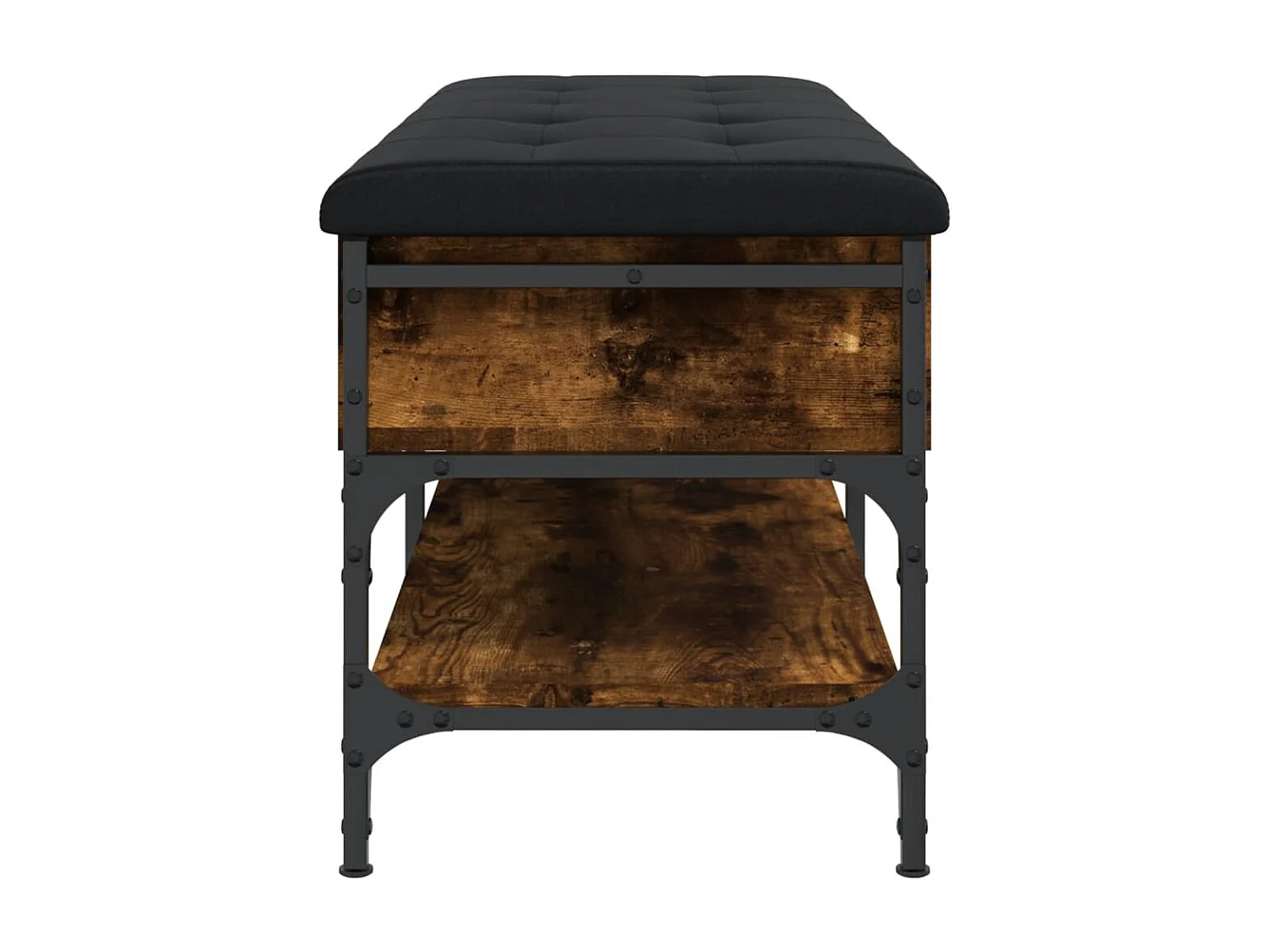 Gerookt eiken schoenenbank 102x42x45 cm samengesteld hout