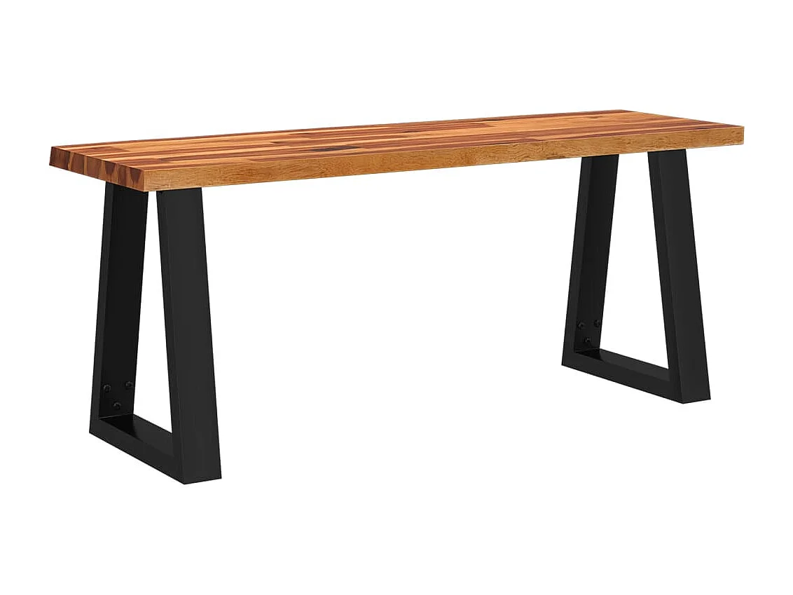 Banco con borde vivo 110 cm de madera maciza de acacia