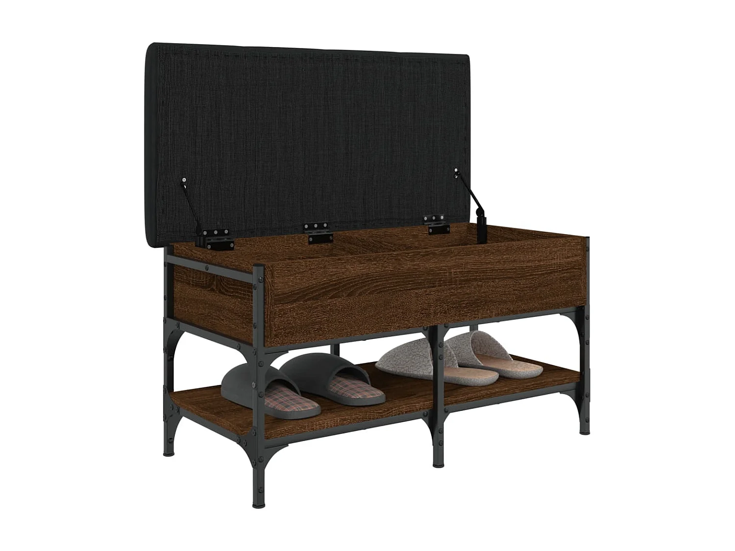 Banc à chaussures chêne marron 82x42x45 cm bois d'ingénierie