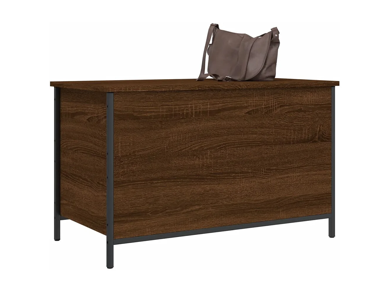 Banco de armazenamento em carvalho castanho 80x42,5x50 cm madeira trabalhada