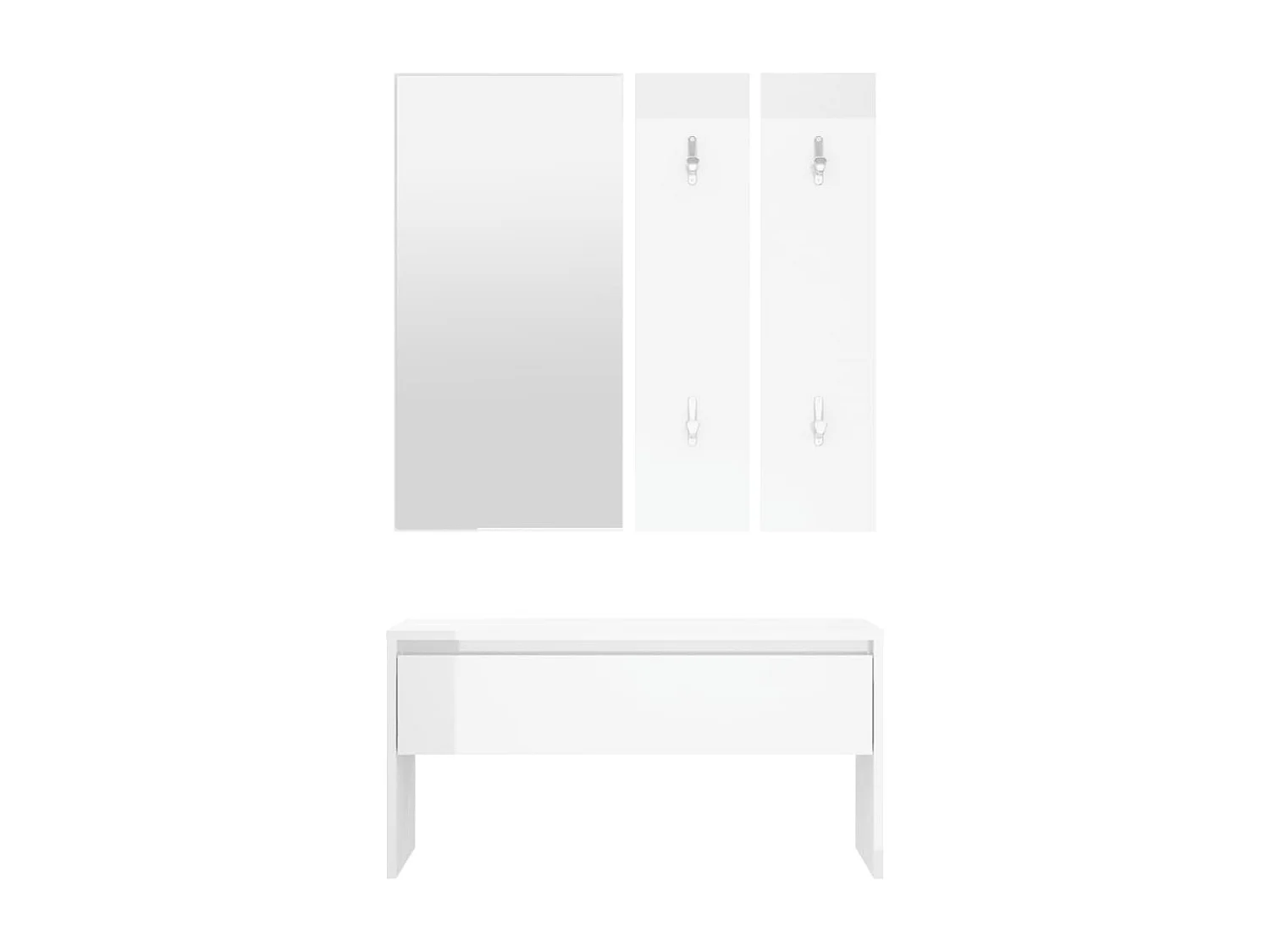 Ensemble de meubles de couloir Blanc brillant Bois d'ingénierie