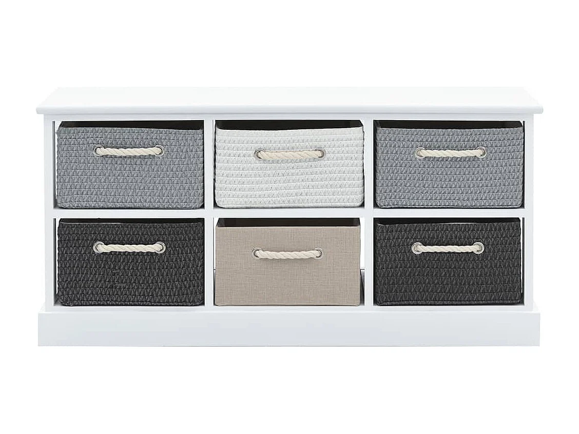 Banc de rangement 6 tiroirs Bois
