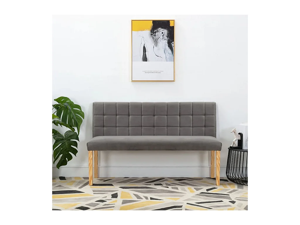 Bank 140 cm Samtgrau