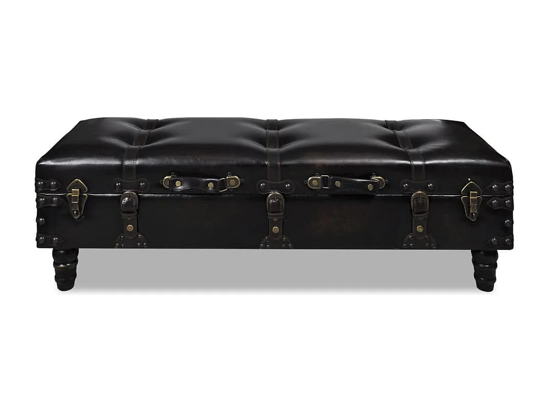 Banc long de rangement marron