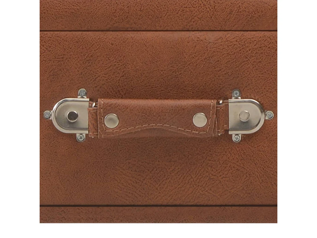 Banc avec tiroirs 80 cm Marron Similicuir