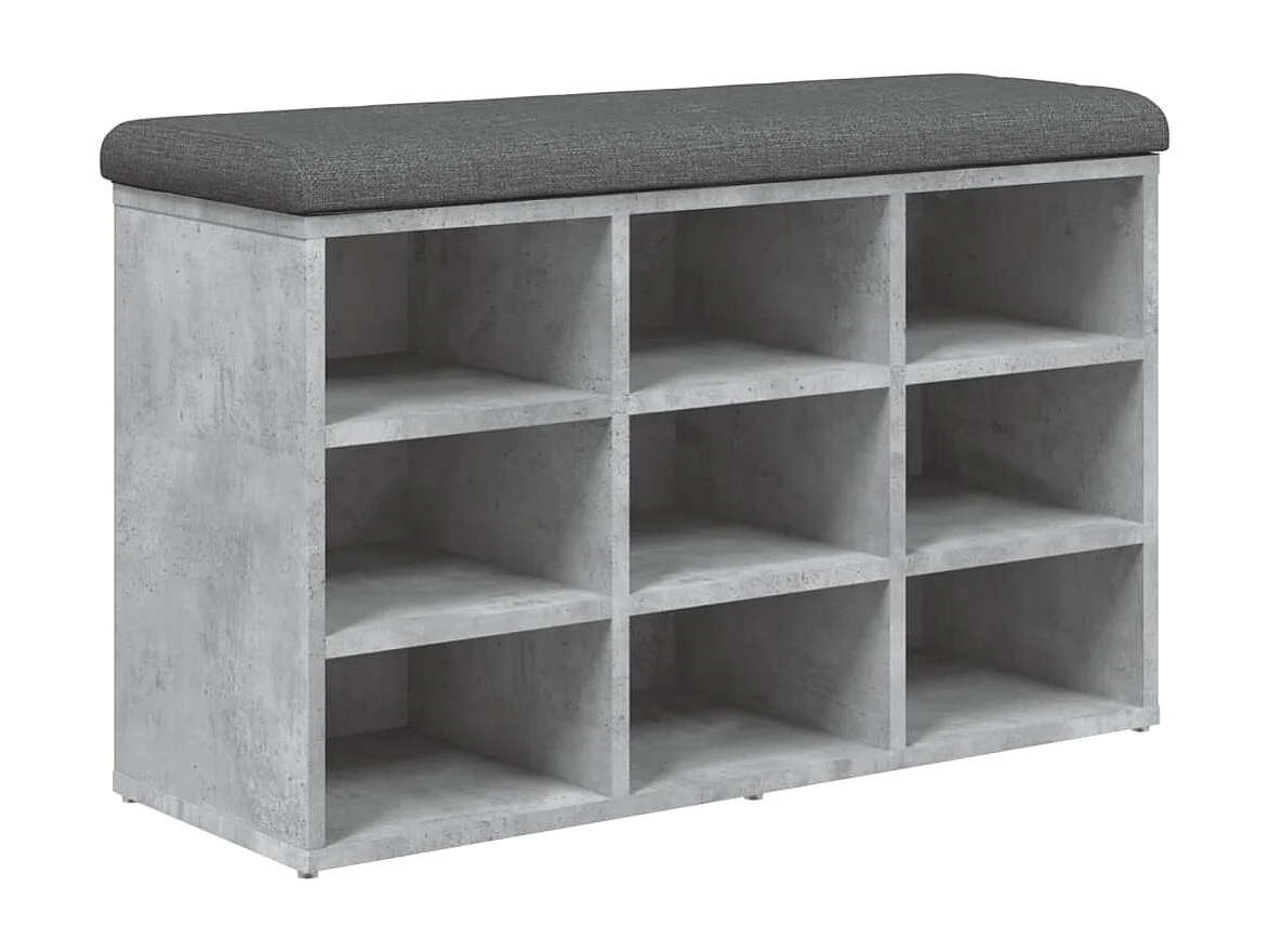 Panca per scarpe grigio cemento 82x32x50 cm in multistrato