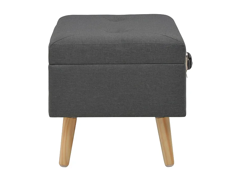 Banqueta de armazenamento 40 cm Tecido cinza escuro