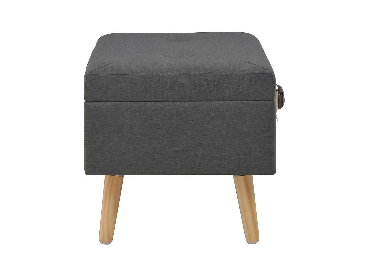 Tabouret de rangement 40 cm Gris foncé Tissu