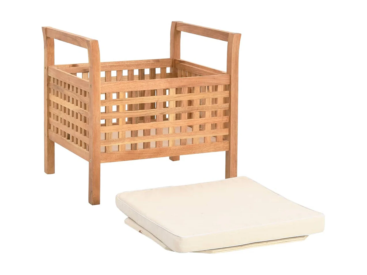 Panca portaoggetti 49x48x49 cm Legno massello di noce